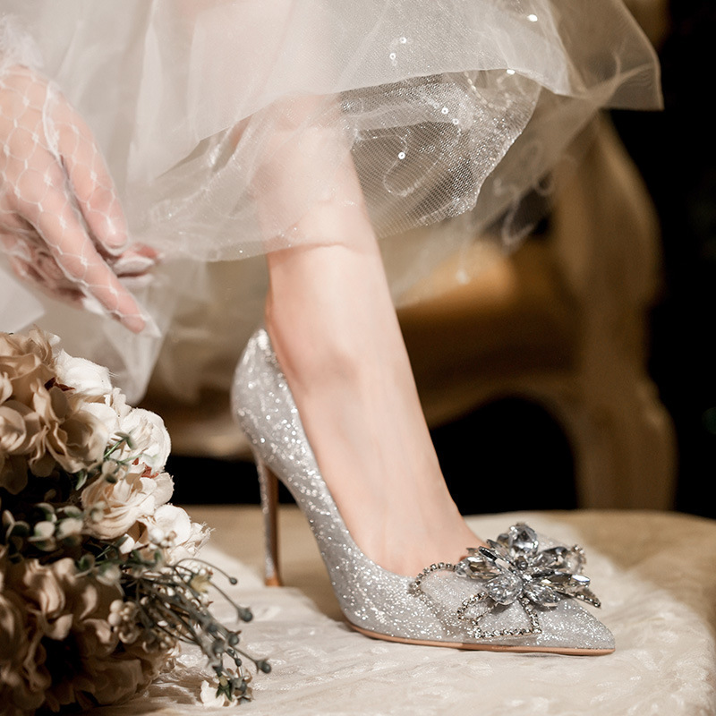 Women's Fashion Crystal Bridesmaid High Heels - Image 9