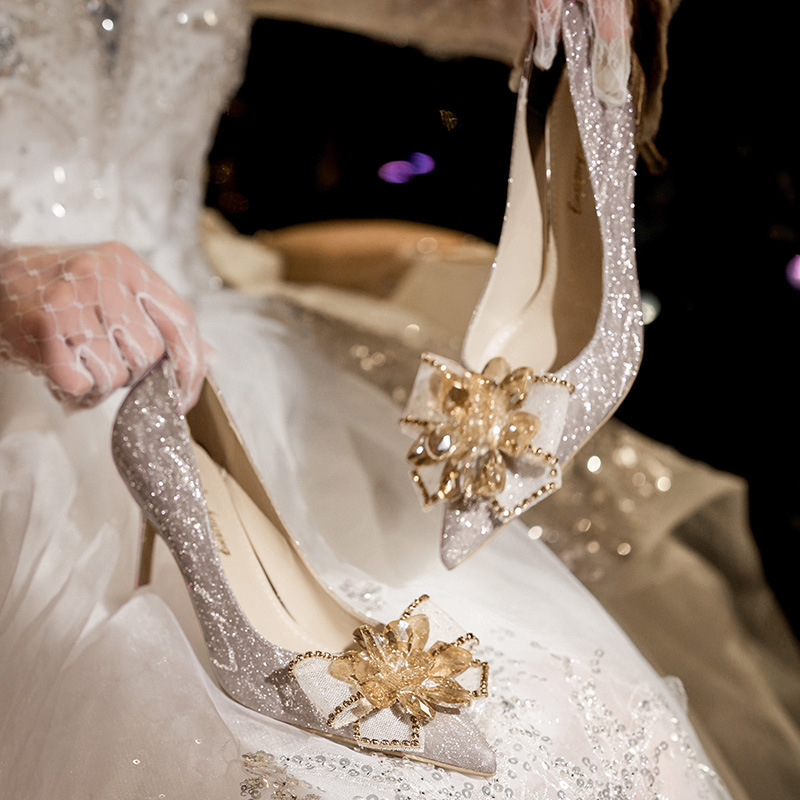 Women's Fashion Crystal Bridesmaid High Heels - Image 6