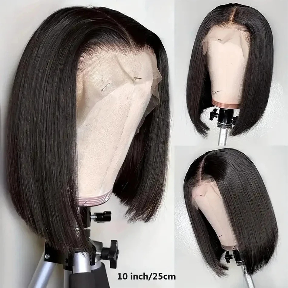 13x4 Straight Bob Brazilian Human Hair 200 Density Wig - Image 2