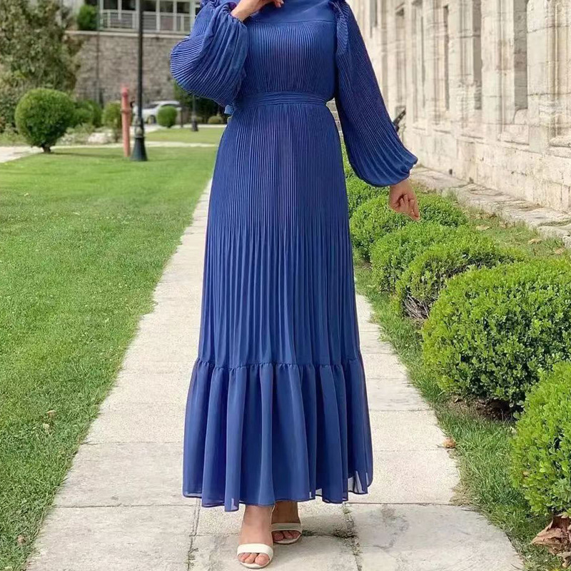 New Women's Net Color High Collar Pullover Fashion Loose Middle East Dresses - Image 10
