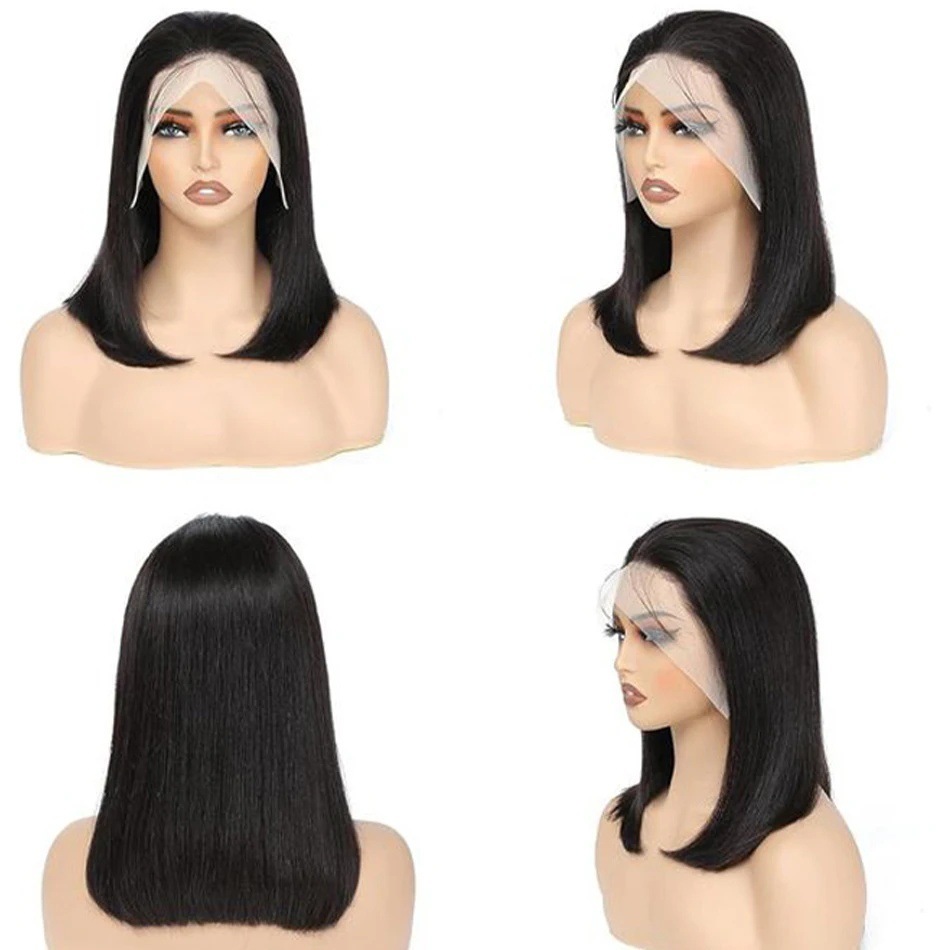 13x4 Straight Bob Brazilian Human Hair 200 Density Wig - Image 3