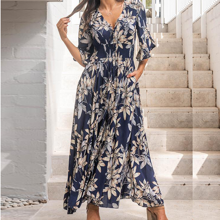 Fashion Sexy Long Skirt Print Dress