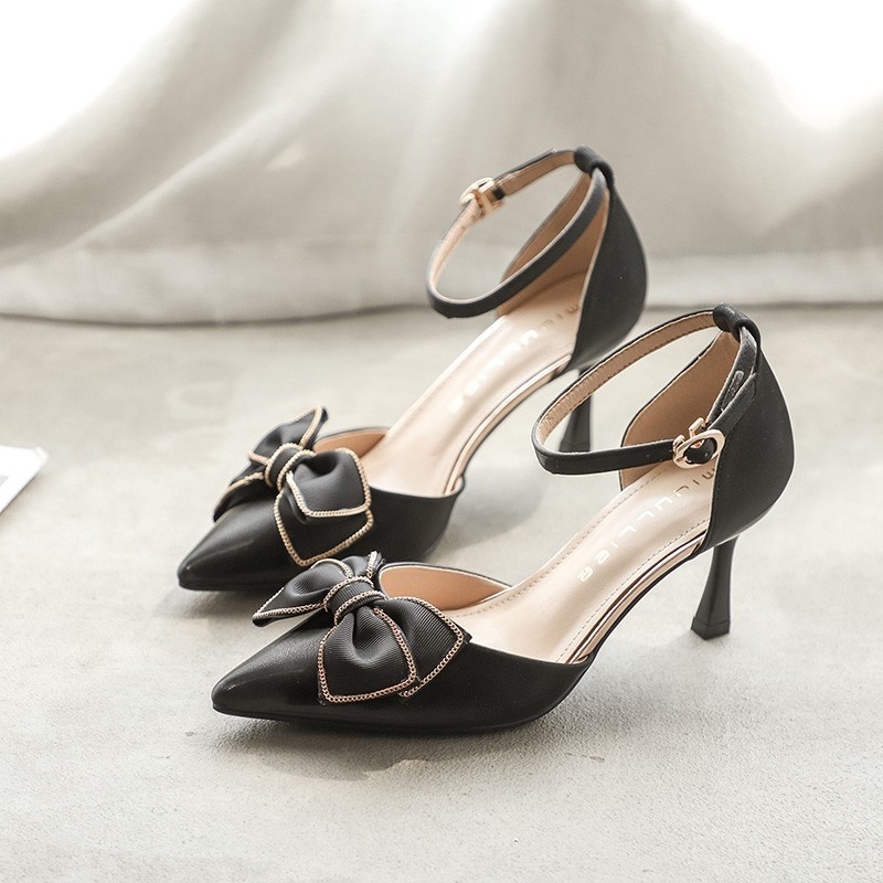 High Heels Women's Bow Buckle Stiletto Heel Casual - Image 6